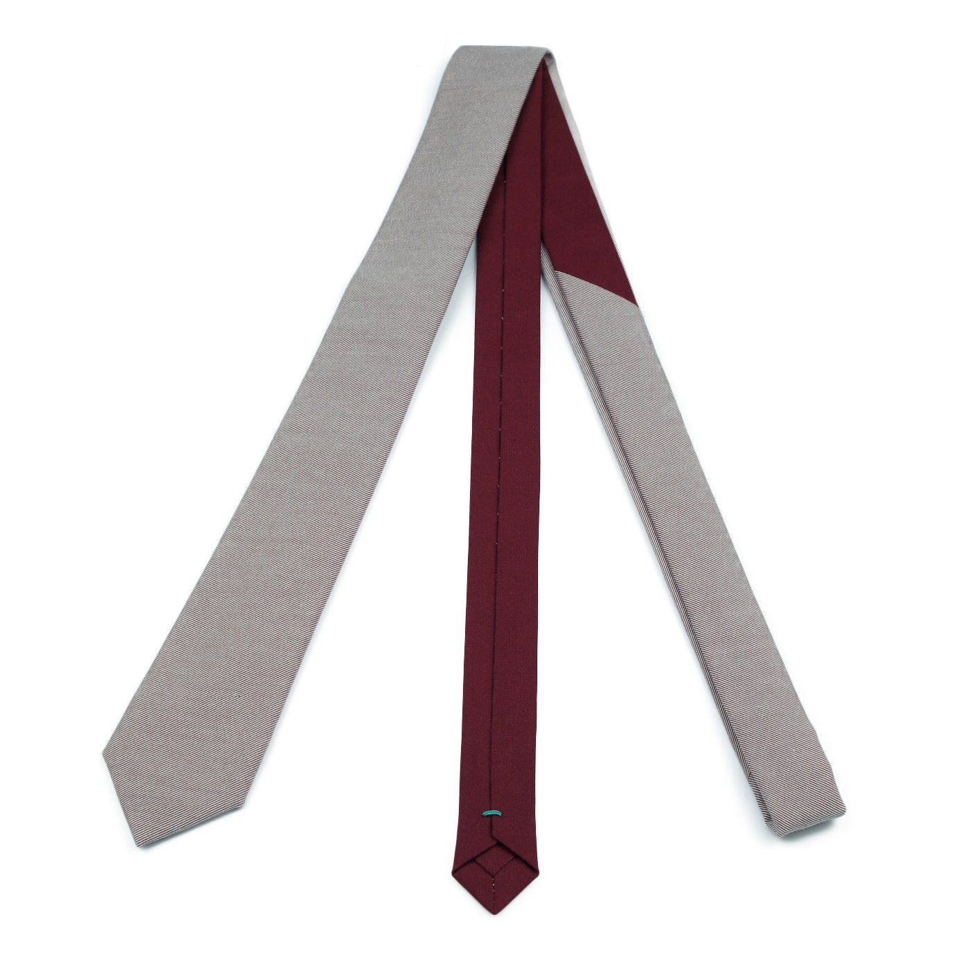 Krawatte // Rot/Weiß gestreift & Bordeaux // Breite Regular
